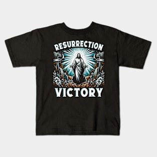 Resurrection Victory, Jesus emerging from the tomb symbols of new life Kids T-Shirt